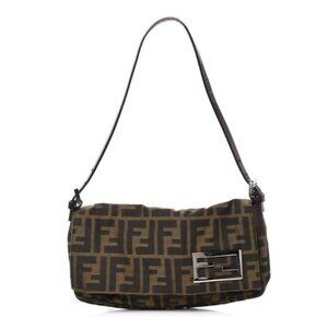 B-3. Fendi Zucca Baguette Shoulder Bag Tobacco